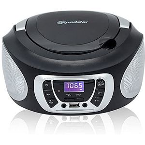 Draagbare radio stereo FM + CD - MP3-speler en USB-ingang zilver