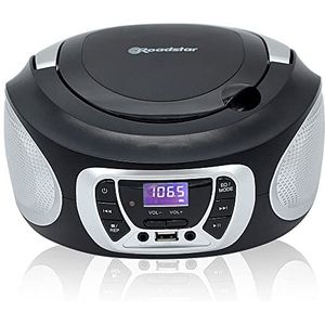 Draagbare stereo FM + CD-radio - MP3-speler en USB-ingang zilver