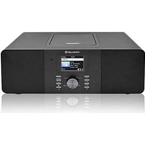 Roadstar IR-540D+BT/BK Microkanaal Internetradio Wi-Fi en digitale Dab+/FM, CD-MP3-speler, Bluetooth, USB voor snel opladen, AUX-IN, afstandsbediening, hoofdtelefoonaansluiting, zwart