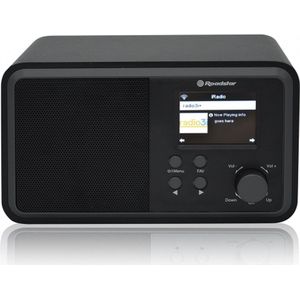 Roadstar IR-390D+BT/BK internetradio, wifi en digitale DAB/DAB+/FM, Bluetooth, USB-oplader, afstandsbediening, hoofdtelefoonaansluiting, wekker met dubbel alarm, zwart
