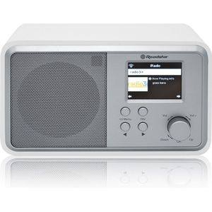 Roadstar IR-390D+BT/WH Internetradio Wi-Fi en digitale Dab/Dab+/FM, Bluetooth, USB-oplader, afstandsbediening, hoofdtelefoonaansluiting, wekker met dubbel alarm, wit