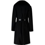 Guess - Zwarte Wollen Blend V-Hals Jas - Dames