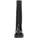 Guess - Monogram Hoge Schacht Dameslaarzen - Zwart - Polyester