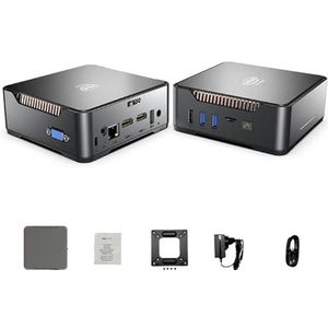 Gk3v Pro Intel N5105 Mini Pc Windows Quad Core Computer, Dual Band Wifi Bluetooth HDMI Vga Desktop Htpc USB 3.0 Ondersteuning Hdd, Drie Scherm Uitgang,EU-8G+256G