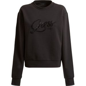 Guess - Maat M - Afrah CN Dames Sweatshirt - Zwart