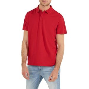 Guess - Polo Shirt - Rood - Katoen - Korte Mouwen - Ingelegd Logo