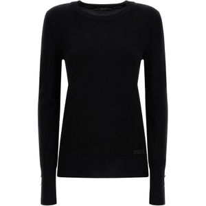 Guess - Truien - Dames - Zwart - Katoen - Ronde Hals - Lange Mouwen