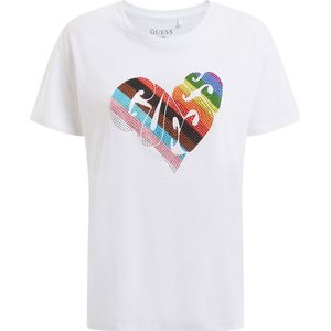 Guess - Rainbow Street - T-Shirt - Wit - Katoen