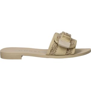 Guess - Elyze - Badslippers - Zwart - Textiel - Klittenbandsluiting
