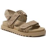 Guess - Fabelis - Sandalen - Beige - Leer - Klittenbandsluiting