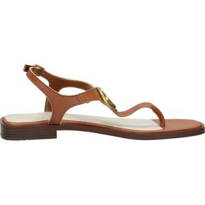 Guess, Platte Leren Enkelband Sandalen Bruin, Dames, Maat:37 EU