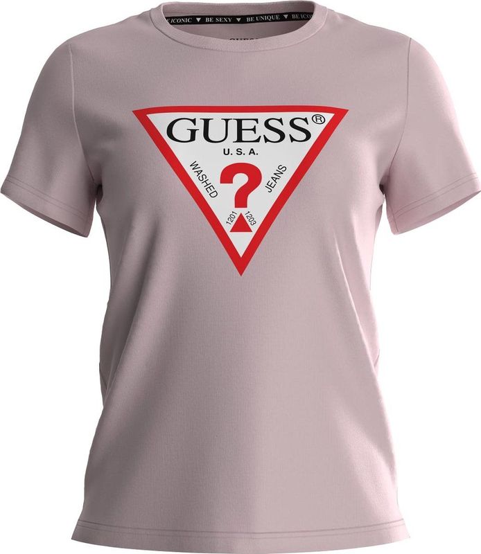 Guess SS CN Original Tee Dames T-Shirt - Low Key Pink