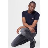 Overhemd - Slanke Pasvorm - Lange Mouwen - Ronde Hals - Logodetails