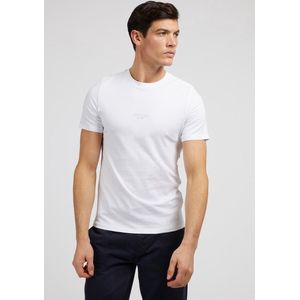 T-shirt - Beige - Klein Logo - Katoen - Ronde Hals - Korte Mouw - Slim Fit