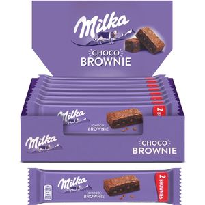 Milka Choco Brownie - Vochtige Chocolade en Chocolade Chip Cake - Display van 24 Zakjes (50 g)