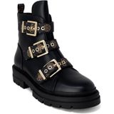 Guess - Enkellaarsjes - Zwart - Nepleer - Plateauzool - Gesp Sluiting