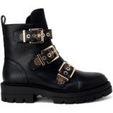 Guess - Enkellaarsjes - Zwart - Nepleer - Plateauzool - Gesp Sluiting
