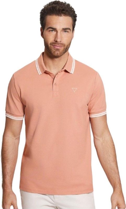 Guess - Logo Polo Shirt - Roze - Katoen - Heren