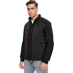 Guess - Tussenseizoenjas - Zwart - Nylon - Waterdichte Stretchjas voor Heren