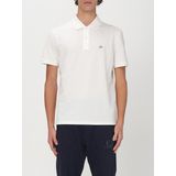 C.p. Company - Polo Shirt - Wit - Piqué Katoen Stretch - Geribbelde Kraag