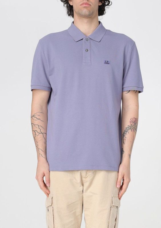 C.P. Company - Stretch Piquet Logo Polo Shirt - Lavendel - Heren