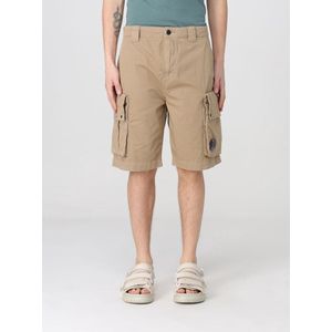 C.p. Company - Korte Broeken - Beige - Katoen - Cargo Bermuda Shorts met Logo Patch