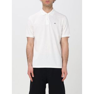 C.p. Company - Polo Shirt - Wit - Piqué Katoen Stretch