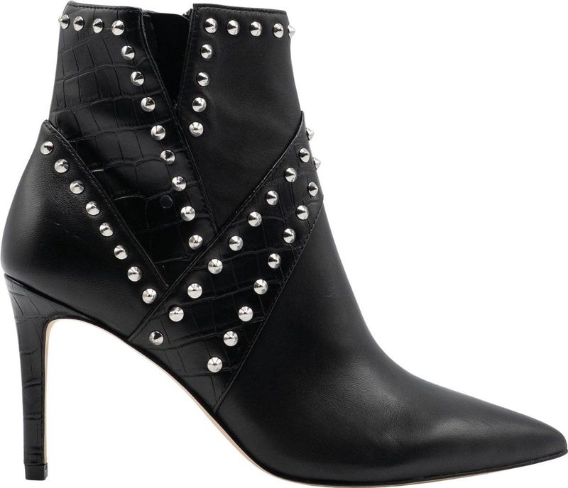 Guess Danina - Dames Laarzen - Zwart - Slangenleren Look met Zilveren Studs