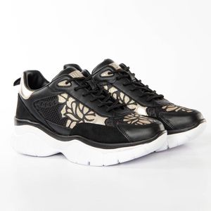 Guess - Floral Art Chunky Sneakers - Zwart - Dames