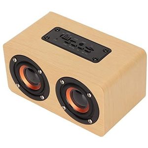 computerluidsprekers, Retro Draagbare Draadloze -luidspreker Volledig Ingesloten voor Mobiele Telefoon (Gele houtnerf (exportversie))