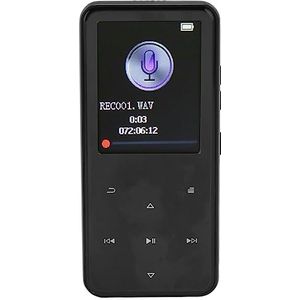 Muziekspeler, 5.0 MP3 HD 3,5 Mm Stereo Lijnuitgang Poort Full Screen Touch Control voor Thuis (6,1 cm/2,4 inch)