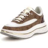 Guess - Kyra - Sneaker - Wit Beige Bruin - 100% PU