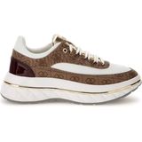 Guess - Kyra - Sneaker - Wit Beige Bruin - 100% PU