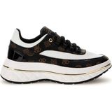 Guess - Kyra - Sneakers - Wit Bruin - Kunstleer