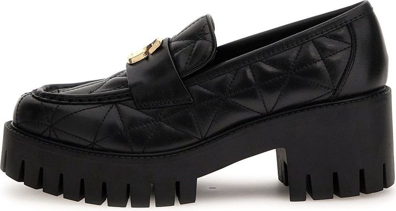 GUESS Wany Chunky Leren Loafers met Geps Zwart
