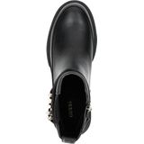 Yelma - Korte Laarzen - Zwart - Nepleer - Ronde Neus - Hakhoogte 6 cm