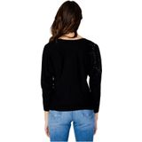 Guess - Leslie Logo Vleermuismouw Top - Zwart - Leer