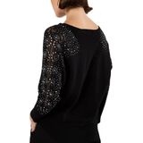 Guess - Leslie Logo Vleermuismouw Top - Zwart - Leer