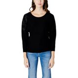 Guess - Leslie Logo Vleermuismouw Top - Zwart - Leer