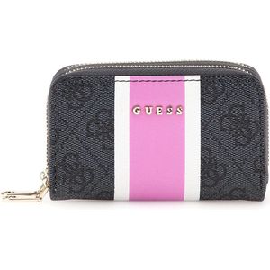 Guess Double Zip Mini Wallet Dames - Coal Logo - One Size