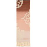 GUESS sjaal met logoprint roze/bruin