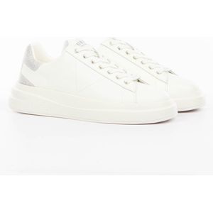 Guess, Witte en grijze polyurethaan sneakers Wit, Heren, Maat:44 EU