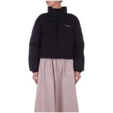 GUESS JEANS - Verkorte Donsjas - Zwart - Gewatteerd - Opstaande Kraag