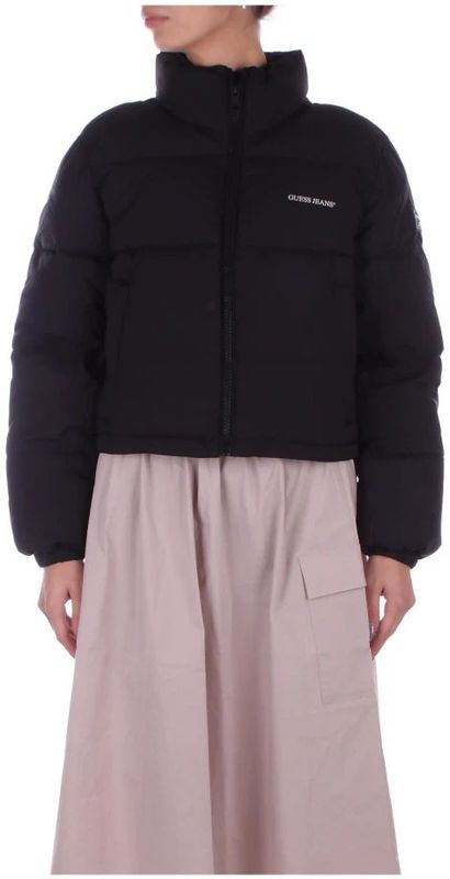 GUESS JEANS - Verkorte Donsjas - Zwart - Gewatteerd - Opstaande Kraag