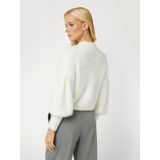 Trui - Pluizig Garen - Korte Col - Lange Mouwen - Relaxed Fit