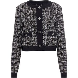 Guess Yvonne Mix Denim Tweed Jacket Dames - Zwart/Wit - Maat S