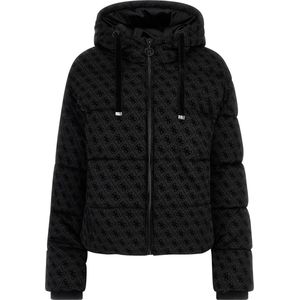 Guess - DAISY PUFFER LOGO FLOCK - Donsjas - Zwart