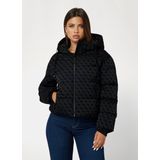 Guess - DAISY PUFFER LOGO FLOCK - Donsjas - Zwart