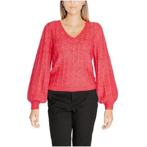 Guess - V-hals Gebreide Kleding - Rood - Dames - Wol
