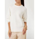 Guess - Kabelgebreide Trui - Wit - 75% Polyester, 14% Acryl, 5% Wol, 3% Elastaan, 3% Alpaca